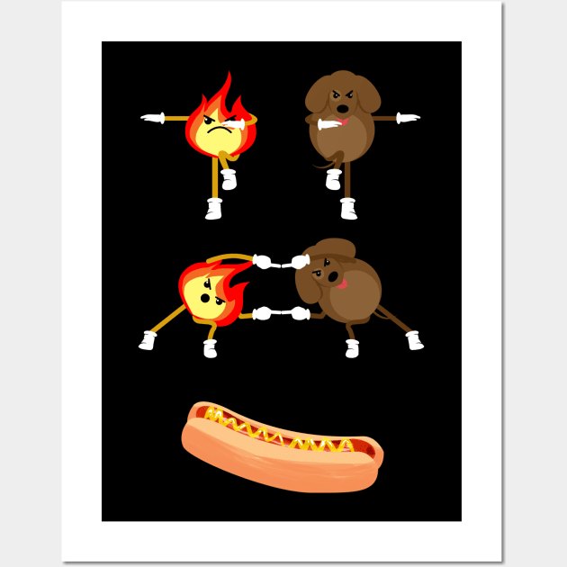 Hot Dog, Grill, Street Food, Fries, Fast food, Fun Wall Art by Strohalm